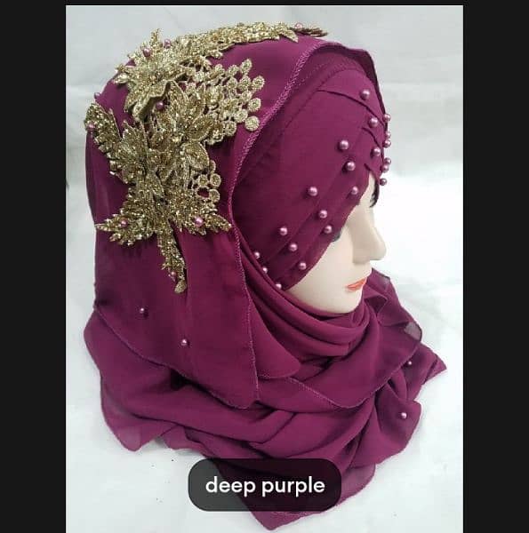 ladies Fancy Hijab New Available Bunch Turkish Bridal Stylish Scarf | 5