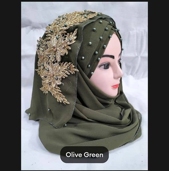 ladies Fancy Hijab New Available Bunch Turkish Bridal Stylish Scarf | 7