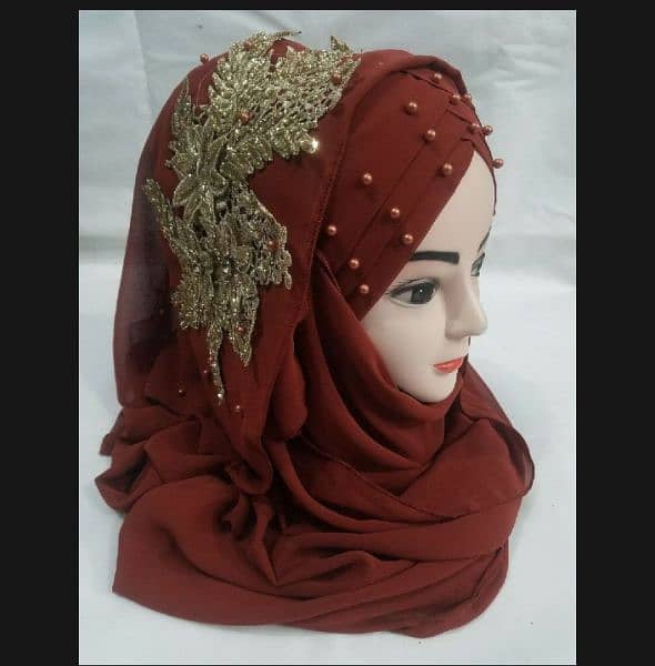 ladies Fancy Hijab New Available Bunch Turkish Bridal Stylish Scarf | 13