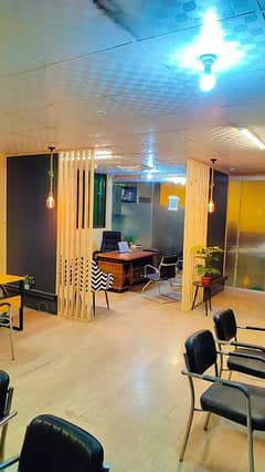 furnish office for rent near UMT on main road for call center and software house