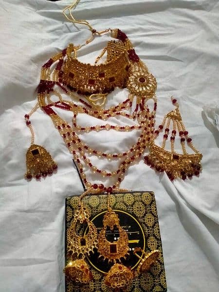 artificial golden jewelery full set 0