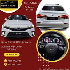 SELF DRIVE RENT A CAR /Honda Civic genration 11/Car Rental