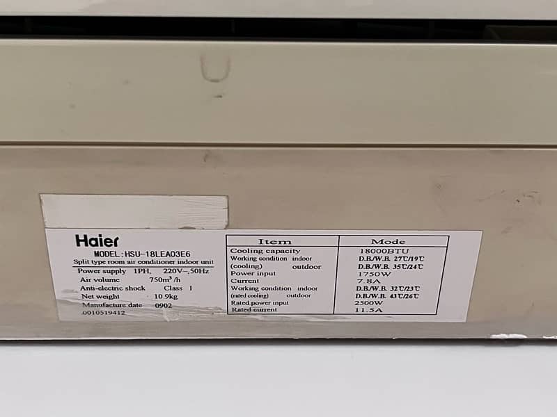 Haier 1.5 Ton Split AC non-Inverter 1