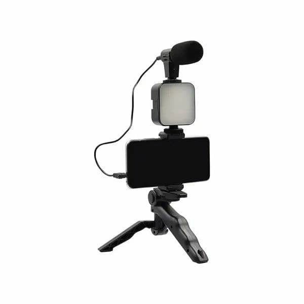 Vlogger Video Making Kits Vlog Microphone Led Fill Light Mini Tripod 4