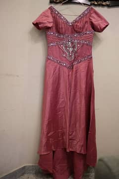 Pink embellished satin maxi dress