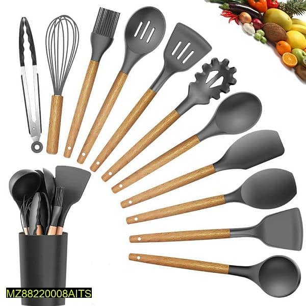 12 pcs silicone spatula spoon set 1