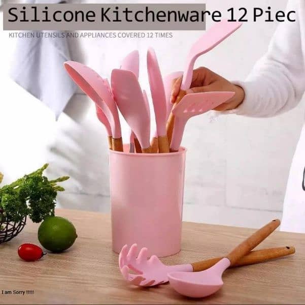 12 pcs silicone spatula spoon set 7