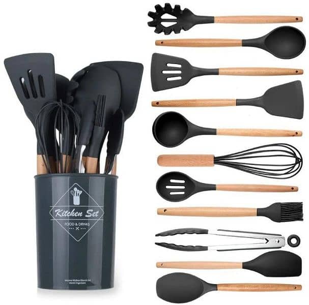 12 pcs silicone spatula spoon set 10