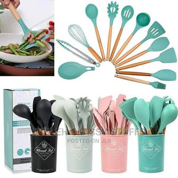 12 pcs silicone spatula spoon set 11