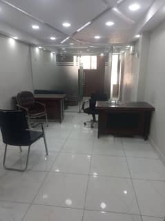 Blue Area Office 400 Square Feet With Glass Partition For Rent