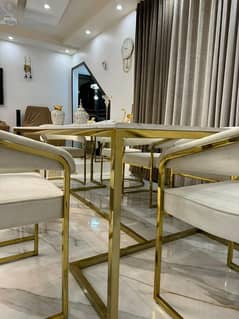 8 chairs marble dining table