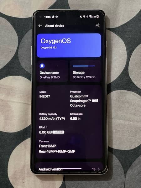 oneplus 8 single sim 10/10 condition 1