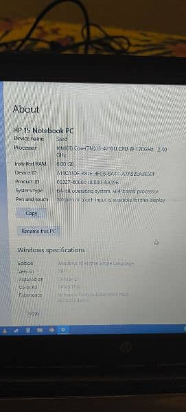 HP Notebook 15, i5-4th Generation 9