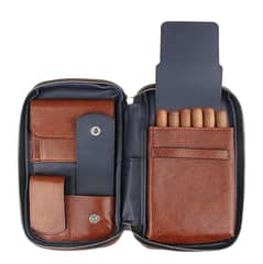 Portable Retro Cigar Storage Bag, Cigar Pouch Humidor 0