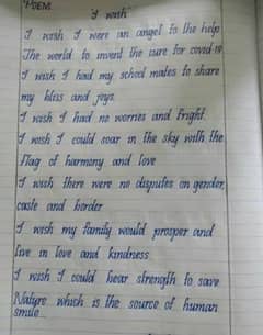 Hand writing assignment work