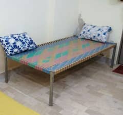 strong iron Charpai & single mattress