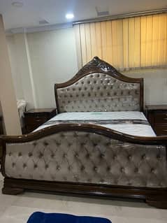 walnut bed set brand new