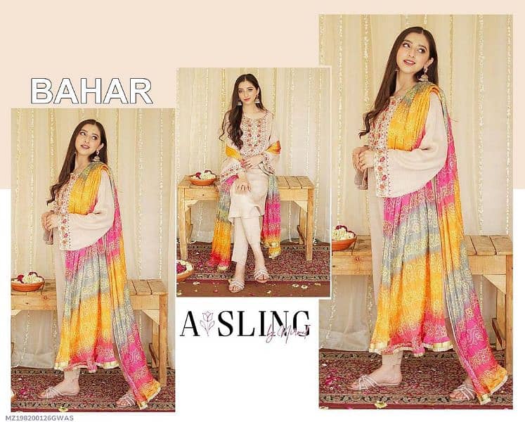 Unstitched Printed Lawn 3 Piece. (Brand saya) 0