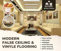 False Ceiling  | Gypsum Ceiling | Vinyle & wood flooring | Wallpaper