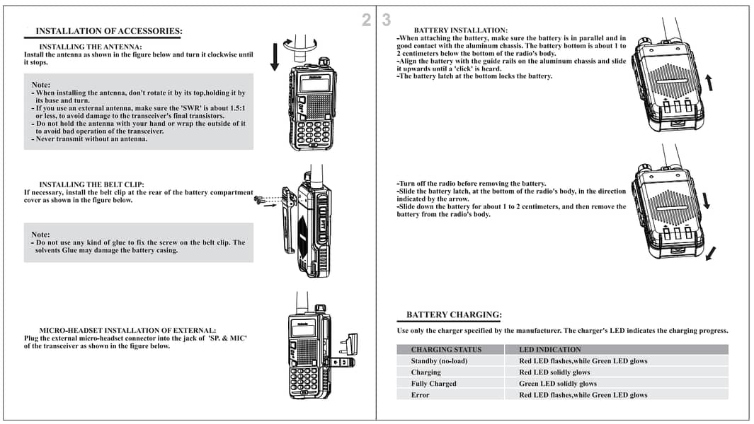 Walkie talkie Set UV-T2 Long Range 8-W High Power 3band Wireless UVT2 14