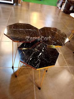 Pack of 3 WooD and Iron Rod Tables .