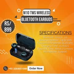 M10 TWS WIRELESS BLUETOOTH EARBUDS