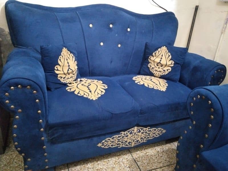 blue velvet sofa set 1