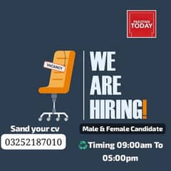 we are hiring male and female