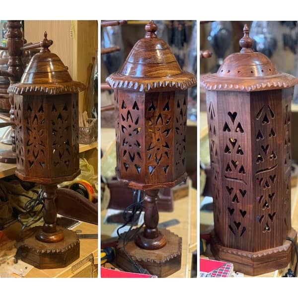 hand made wooden Lamps 3