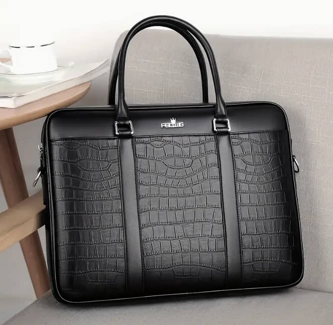 Leather Handbag / Laptop Compatible Messenger & Shoulder Bag / office 2