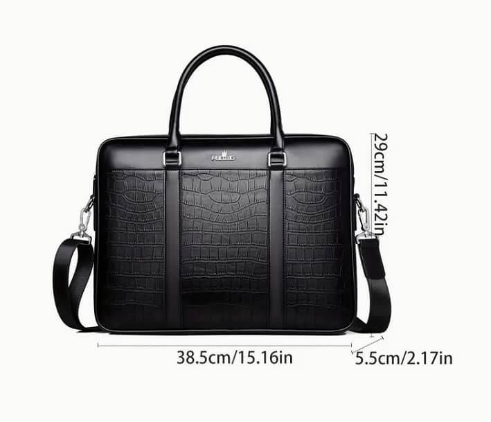 Leather Handbag / Laptop Compatible Messenger & Shoulder Bag / office 7