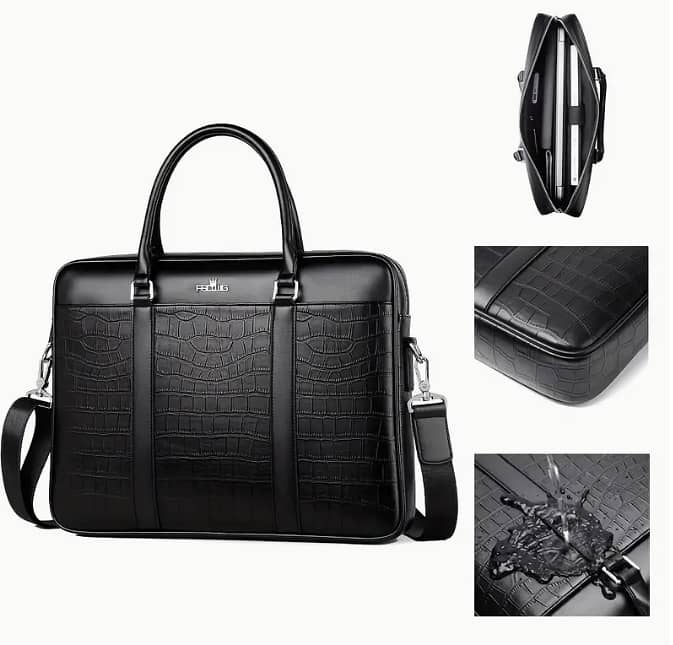 Leather Handbag / Laptop Compatible Messenger & Shoulder Bag / office 9