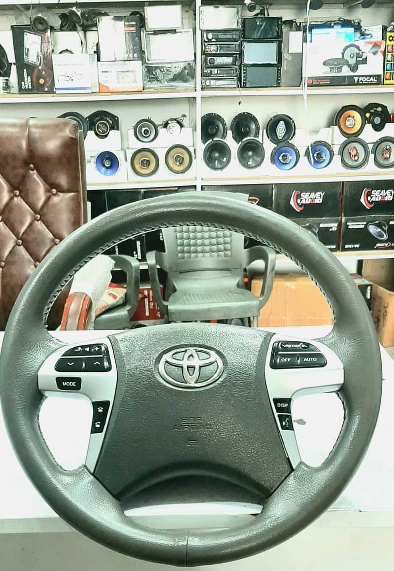 Multimedia steering wheel installation, Speakers, Android panel 9