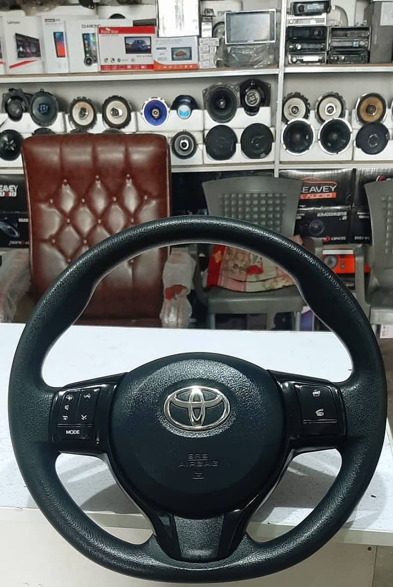 Multimedia steering wheel installation, Speakers, Android panel 10