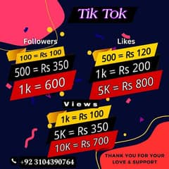 Tiktok and Instagram Followers available in cheap price