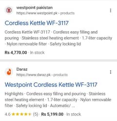 Westpoint Cordless Kettle