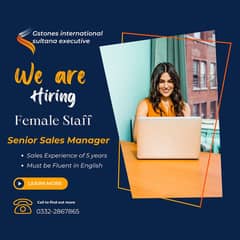 Sales Manager || Urgent Hiring || Jobs in Islamabad || female staff