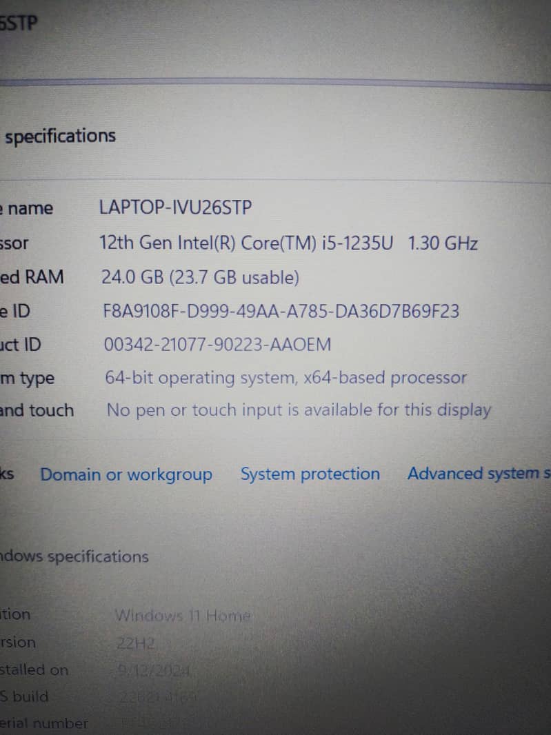 Lenovo 12th GEN Core i5 (2-YEARS WARRANTY) 24GB RAM 256GB SSD 15.6"LED 1