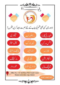 Any jobs available contact num 03078487397