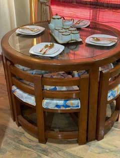 pure shisham. orignal wood table with chair