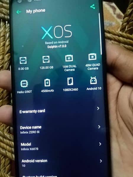 Infinix zero 8i for sale number 03303011301 5