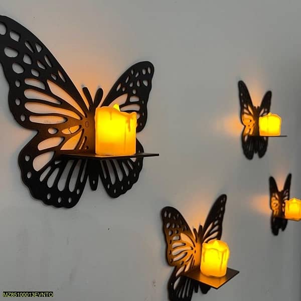 Butterfly Shelves Black Pack of 3 3