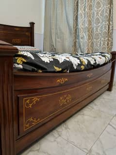 bedset with mattress, side tables and dressing