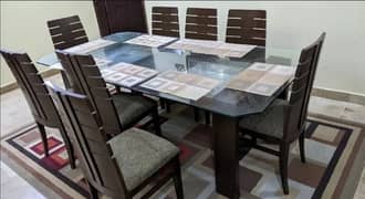 8 wooden chairs & Dining Table