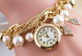 pearl stylish bracelet watch