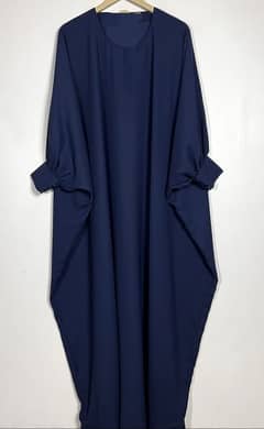 Pleated Butterfly Abaya with Belt,Hijab and Naqab