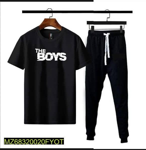 2 PCs men men's micro printed track suit 2