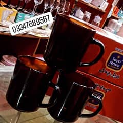 Toyo Black Glass Mugs ( Medium Size )