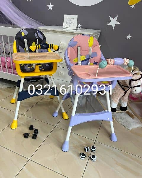 baby  high chair height adjustable seat adjustable with tray  4 in 1 2