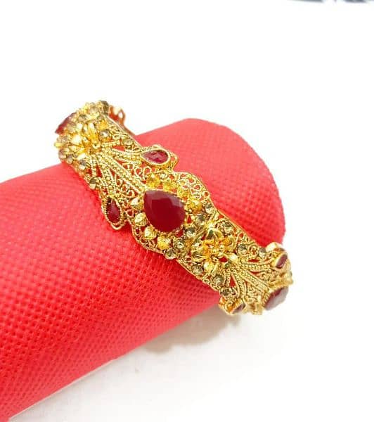 One piece Gold Plated artificial Stones Kara Bangle's Free delivery 2